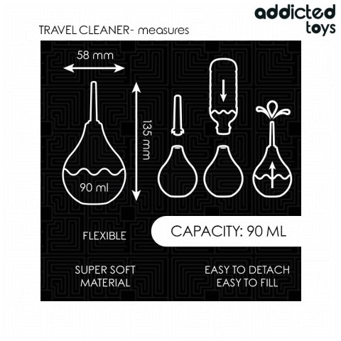 Addicted Toys Travel Cleaner S 90 ml - kompaktowy system higieniczny Addicted Toys Travel Cleaner S 90 ml - kompaktowy system higieniczny
