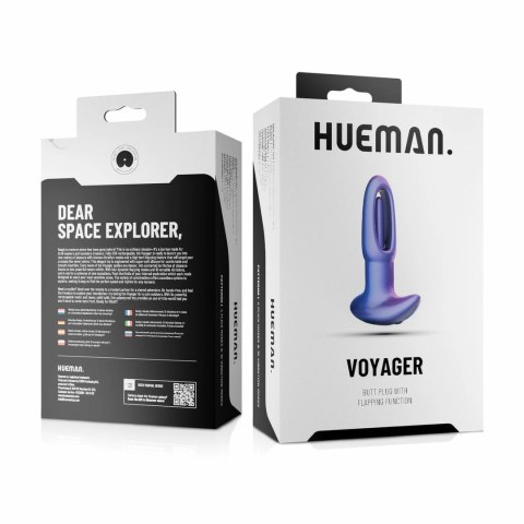 Hueman Voyager - Wibrujący korek analny z funkcją stukania, fioletowy Hueman Voyager - Wibrujący korek analny z funkcją stukania, fioletowy