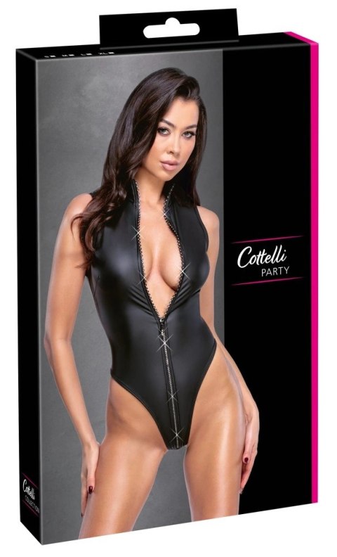 Cottelli Party Body Zip z Cyrkoniami Czarny Matowy M