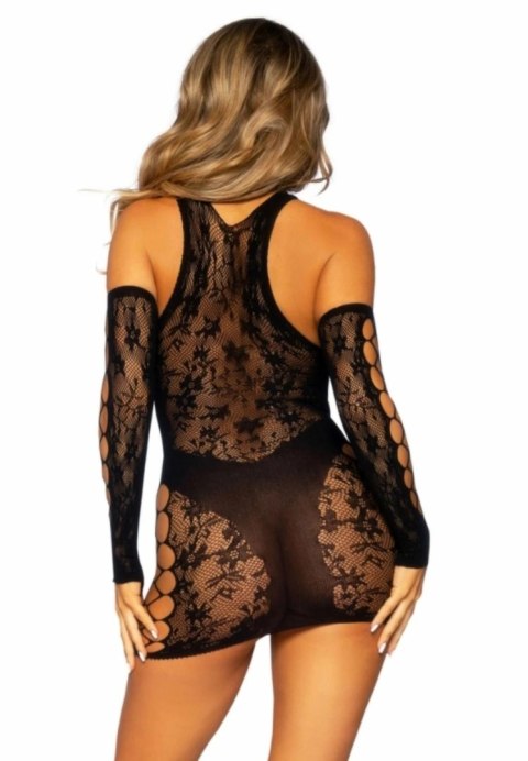 Leg Avenue Mini Dress z Dopasowanymi Rękawiczkami Czarny S/M Leg Avenue Mini Dress z Dopasowanymi Rękawiczkami Czarny S/M