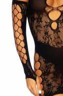 Leg Avenue Mini Dress z Dopasowanymi Rękawiczkami Czarny S/M