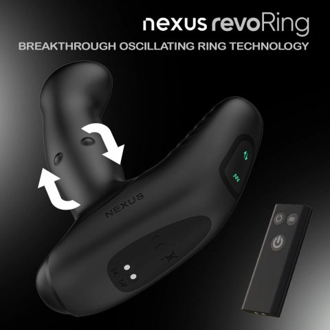 Nexus Revo Ring - Anatomiczny masażer zdalny z rotacją i wibracją, czarny 13,5cm Nexus Revo Ring - Anatomiczny masażer zdalny z rotacją i wibracją, czarny 13,5cm