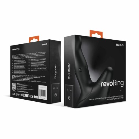 Nexus Revo Ring - Anatomiczny masażer zdalny z rotacją i wibracją, czarny 13,5cm Nexus Revo Ring - Anatomiczny masażer zdalny z rotacją i wibracją, czarny 13,5cm