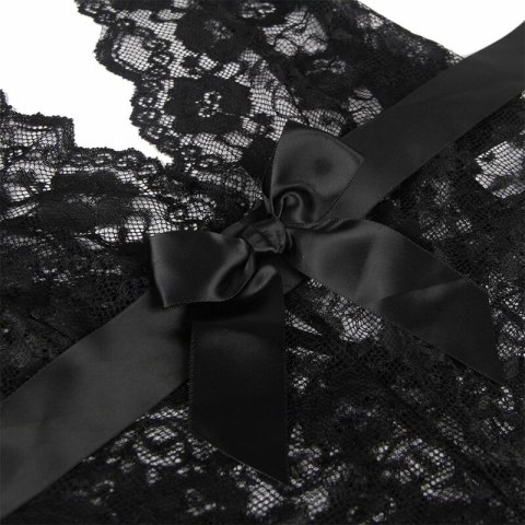 Subblime Body z falbankami czarne L/XL - elegancka bielizna damska Subblime Body z falbankami czarne L/XL - elegancka bielizna damska