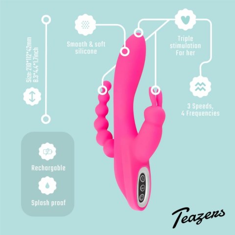 Feelztoys Double Rabbit wibrator 10-funkcyjny, wodoodporny Feelztoys Double Rabbit wibrator 10-funkcyjny, wodoodporny