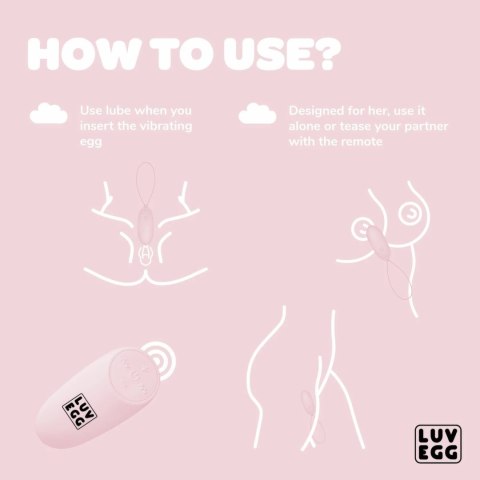 LUV EGG Model Pink - Wibrujące Jajko z Pilotem, 12 Trybow, Silikon LUV EGG Model Pink - Wibrujące Jajko z Pilotem, 12 Trybow, Silikon