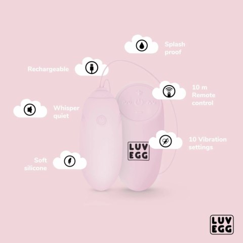 LUV EGG Model Pink - Wibrujące Jajko z Pilotem, 12 Trybow, Silikon LUV EGG Model Pink - Wibrujące Jajko z Pilotem, 12 Trybow, Silikon