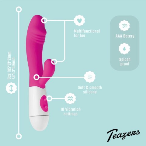 Teazers Rabbit Pink - Wibrator z 10 trybami wibracji Teazers Rabbit Pink - Wibrator z 10 trybami wibracji
