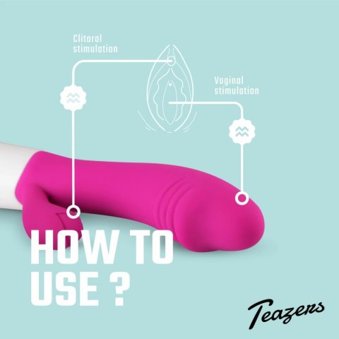 Teazers Rabbit Pink - Wibrator z 10 trybami wibracji Teazers Rabbit Pink - Wibrator z 10 trybami wibracji