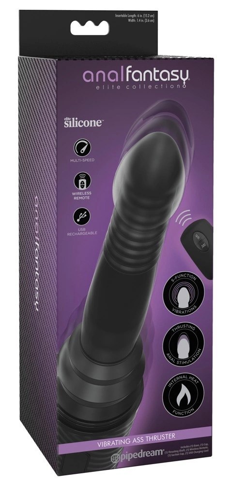 Anal Fantasy Elite Thruster czarny - wibrator z funkcją grzania i ruchem Anal Fantasy Elite Thruster czarny - wibrator z funkcją grzania i ruchem