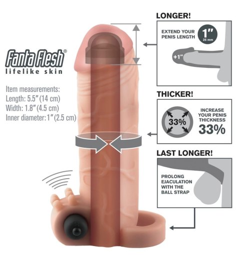 Fantasy X-Tensions Wibrująca Nakładka 2,5cm Dłuższa 33% Grubsza TPE Fantasy X-Tensions Wibrująca Nakładka 2,5cm Dłuższa 33% Grubsza TPE