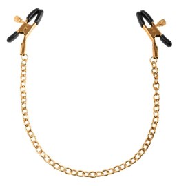 Fetish Fantasy Gold Regulowane zaciski z łańcuchem złotym 42 cm