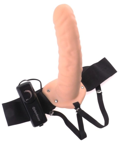 Fetish Fantasy Series Uprząż z pustym wkładem i wibracjami cielista 20 cm Fetish Fantasy Series Uprząż z pustym wkładem i wibracjami cielista 20 cm