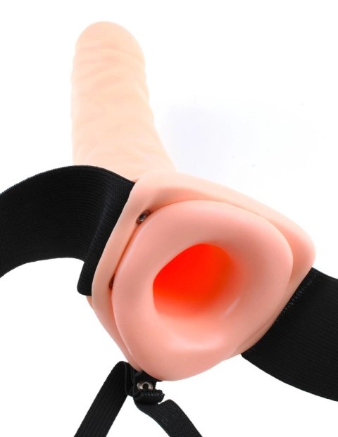 Fetish Fantasy Series Uprząż z pustym wkładem i wibracjami cielista 20 cm Fetish Fantasy Series Uprząż z pustym wkładem i wibracjami cielista 20 cm