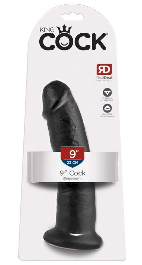 King Cock 24 cm Czarny Model Zakrzywiony z Przyssawką PVC King Cock 24 cm Czarny Model Zakrzywiony z Przyssawką PVC