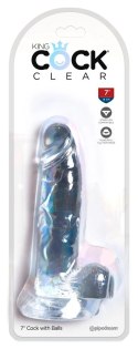 King Cock Clear model z przyssawką przezroczysty 18 cm TPE