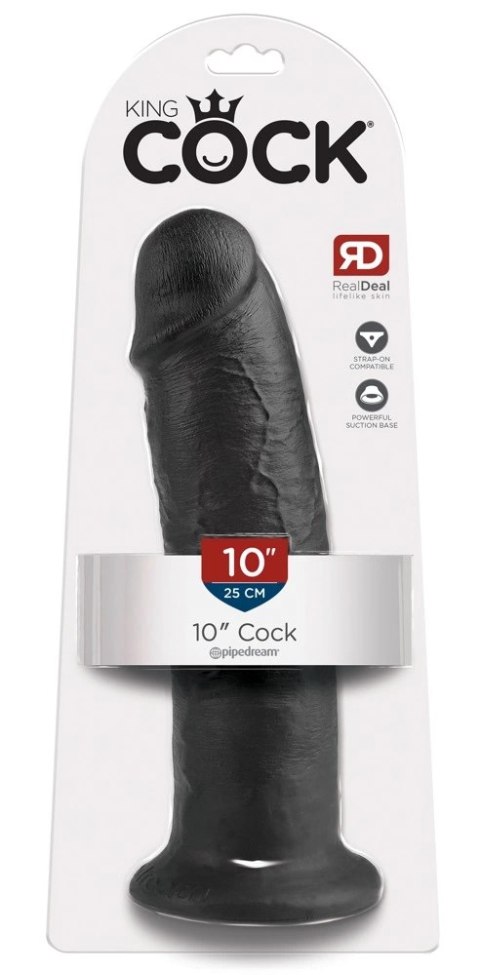King Cock Czarny Model Zakrzywiony 25 cm z Przyssawką PVC King Cock Czarny Model Zakrzywiony 25 cm z Przyssawką PVC