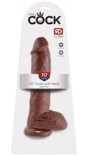 King Cock Model 25 cm - brązowy, anatomiczny kształt, przyssawka