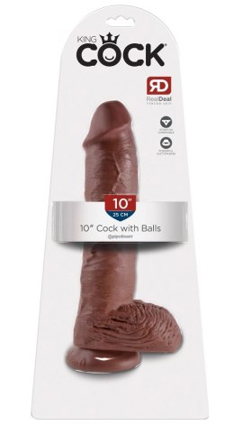 King Cock Model 25 cm - brązowy, anatomiczny kształt, przyssawka