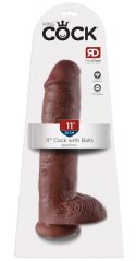 King Cock Model 28 cm brązowy - anatomiczny kształt, przyssawka