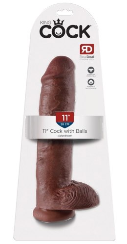 King Cock Model 28 cm brązowy - anatomiczny kształt, przyssawka