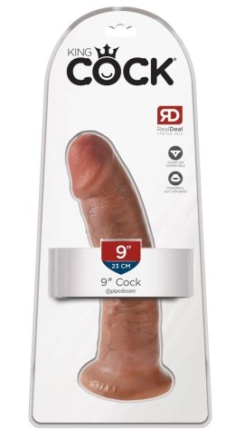 King Cock Model Zakrzywiony Przyssawka 24 cm ciemny PVC