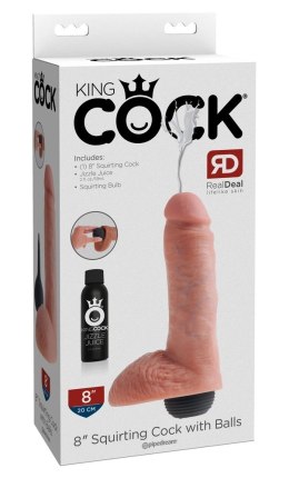 King Cock Model z Systemem Wyrzutu, 20 cm, jasny, PVC, silikon