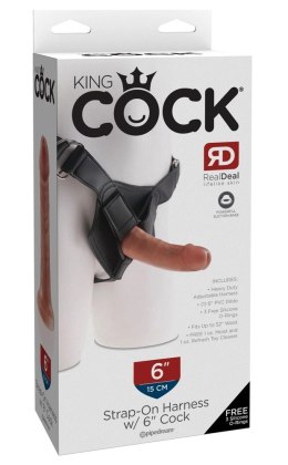 King Cock System uprzęży z anatomicznym modelem 15 cm ciemny brąz