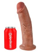 King Cock Zakrzywiony Model z Przyssawką 25 cm Ciemny PVC