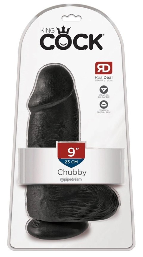 King Cock model 23 cm czarny z przyssawką - anatomiczna forma PVC King Cock model 23 cm czarny z przyssawką - anatomiczna forma PVC