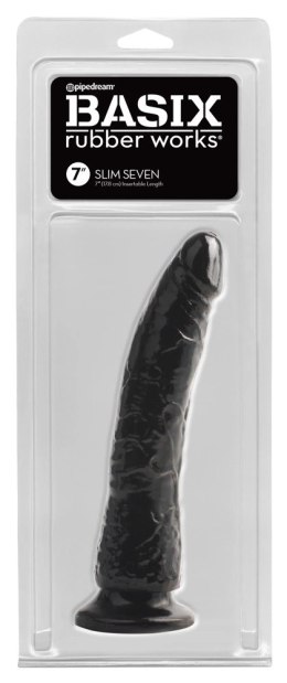 Pipedream Basix Slim 7 Czarny - model anatomiczny z przyssawką 20,5 cm
