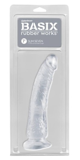 Pipedream Basix Slim 7 Transparent - model anatomiczny z przyssawką 20,5 cm