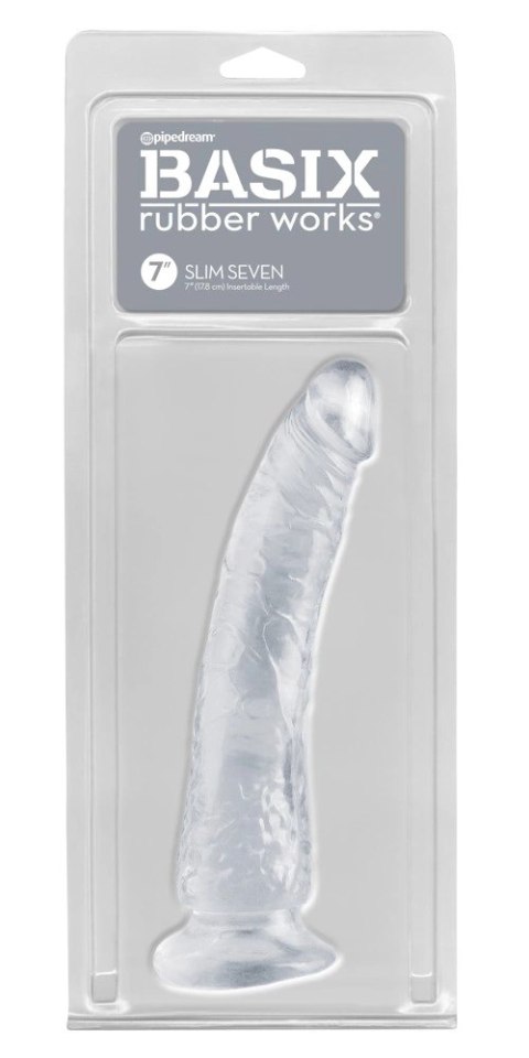 Pipedream Basix Slim 7 Transparent - model anatomiczny z przyssawką 20,5 cm Pipedream Basix Slim 7 Transparent - model anatomiczny z przyssawką 20,5 cm