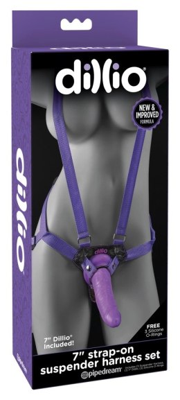 Pipedream Dillio Uprząż Strap-On z elementem PVC 19cm fioletowy