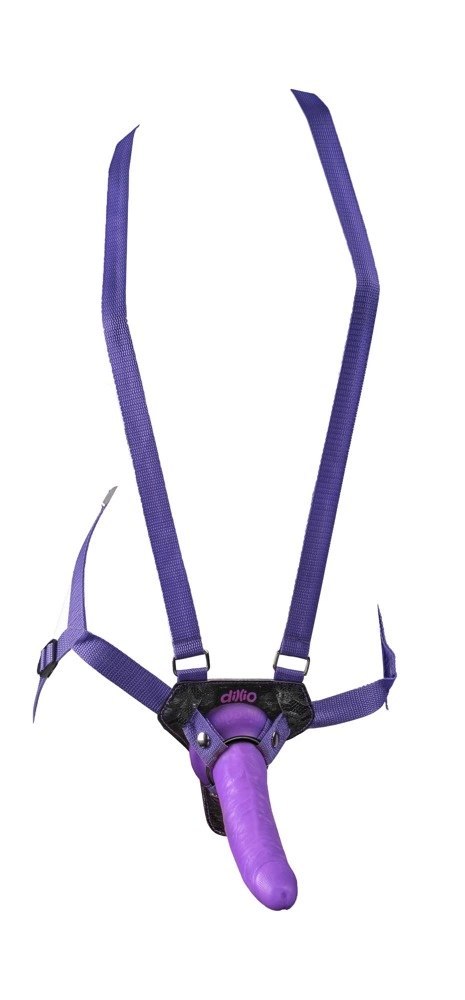 Pipedream Dillio Uprząż Strap-On z elementem PVC 19cm fioletowy Pipedream Dillio Uprząż Strap-On z elementem PVC 19cm fioletowy