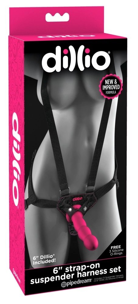 Pipedream Dillio Uprząż z Rożowym Modelem 16 cm - Regulowana, PVC Pipedream Dillio Uprząż z Rożowym Modelem 16 cm - Regulowana, PVC