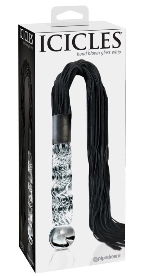 Pipedream Icicles No. 38 - szklany model z rączką i paskami, 63 cm Pipedream Icicles No. 38 - szklany model z rączką i paskami, 63 cm
