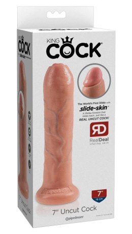Pipedream King Cock 18 cm Jasny - model z ruchomym napletkiem, mocowanie