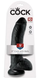 Pipedream King Cock 23 cm czarny - anatomiczny model z przyssawką