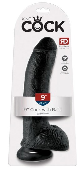 Pipedream King Cock 23 cm czarny - anatomiczny model z przyssawką