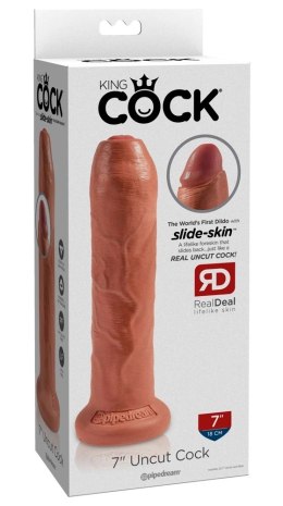 Pipedream King Cock Model 18 cm z ruchomym napletkiem, ciemny kolor