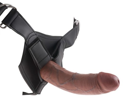 Pipedream King Cock Uprząż z nasadką 20 cm ciemna, system regulacji Pipedream King Cock Uprząż z nasadką 20 cm ciemna, system regulacji