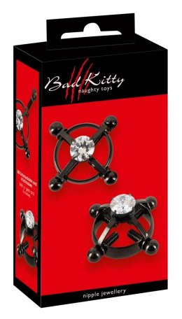 Bad Kitty Zaciski na sutki Shiny Star 4-śrubowe czarne stal nierdzewna
