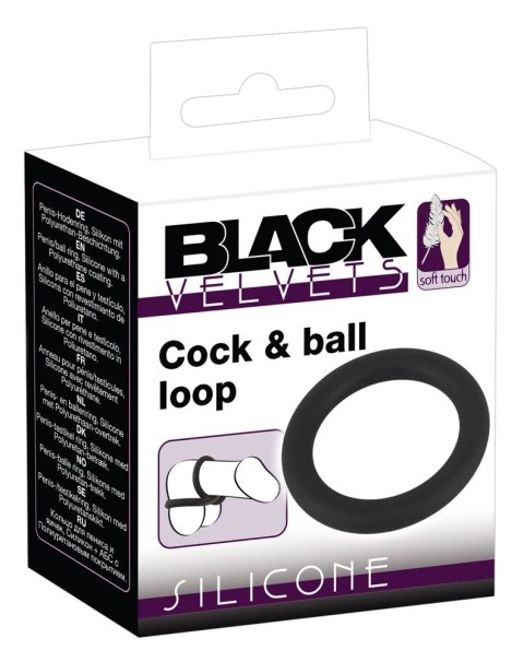Black Velvets Elastyczny Pierścień 5 cm Czarny Silikonowy