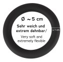 Black Velvets Elastyczny Pierścień 5 cm Czarny Silikonowy