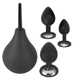 Black Velvets Zestaw 4w1 z prysznicem i 3 aplikatorami, czarny