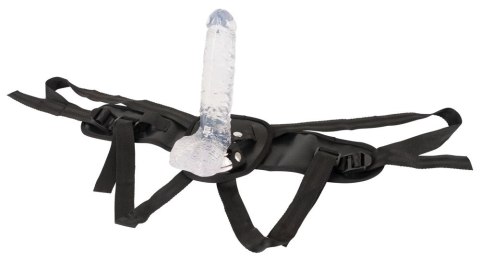 Crystal Clear Strap-On 20 cm - Transparentny model z regulowaną uprzężą Crystal Clear Strap-On 20 cm - Transparentny model z regulowaną uprzężą