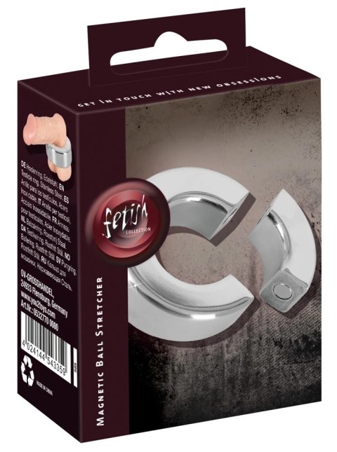 Fetish Collection stalowy pierścień magnetyczny 20 mm, srebrny