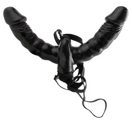 Fetish Fantasy Series Uprząż Podwojna z Pilotem Czarna 15 cm PVC