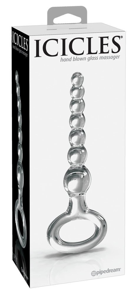 Icicles Szklany Łańcuszek Kulisty z Uchwytem 20,5cm Przezroczysty